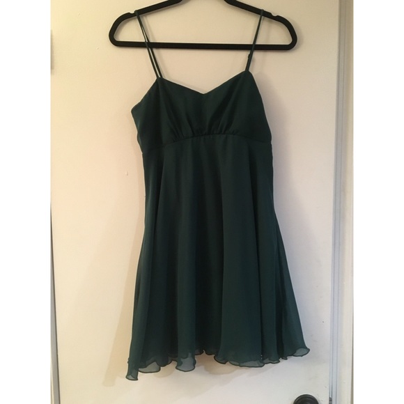 Dark Green Spaghetti Strap Dress